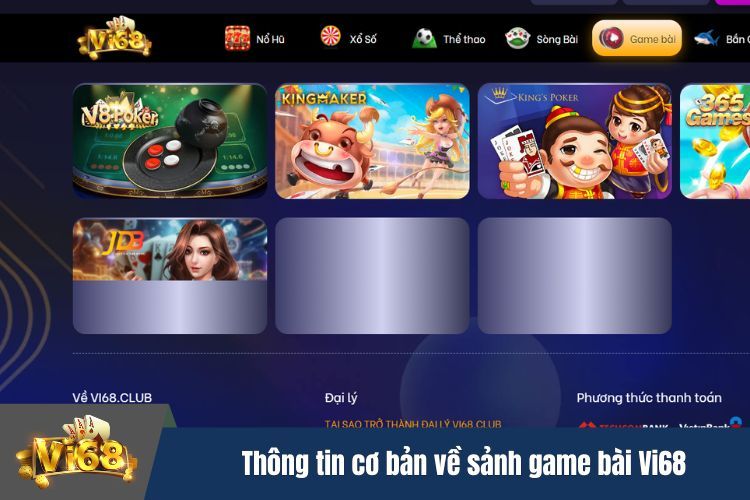 Thông tin cơ bản về sảnh game bài Vi68