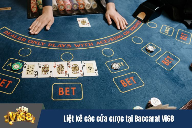 Liệt kê các cửa cược tại Baccarat  Vi68